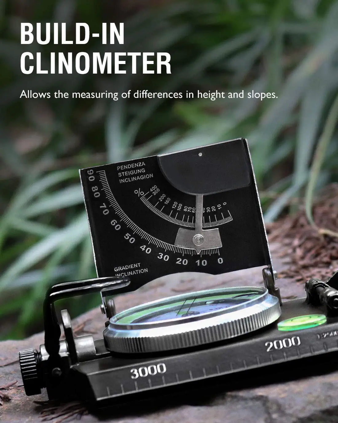 Eyeskey Multifunctional Military Metal Sighting Navigation Compass with Inclinometer