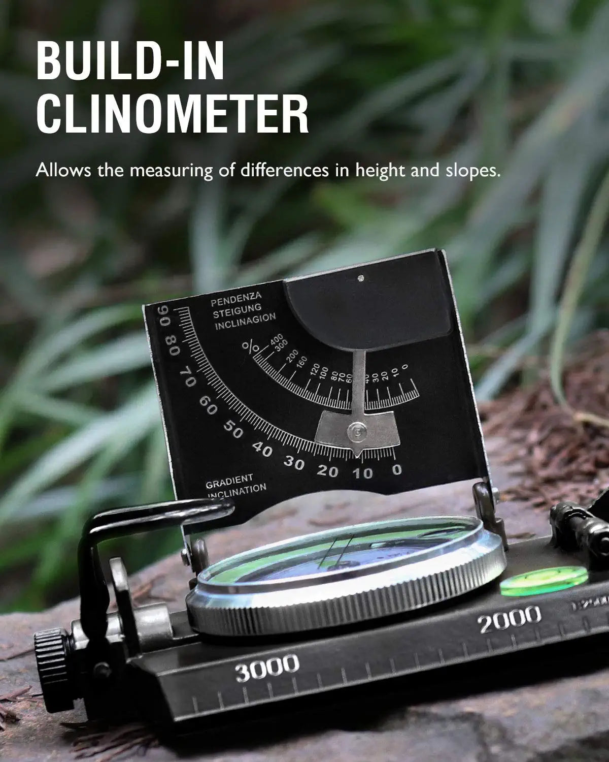 Eyeskey Multifunctional Military Metal Sighting Navigation Compass with Inclinometer