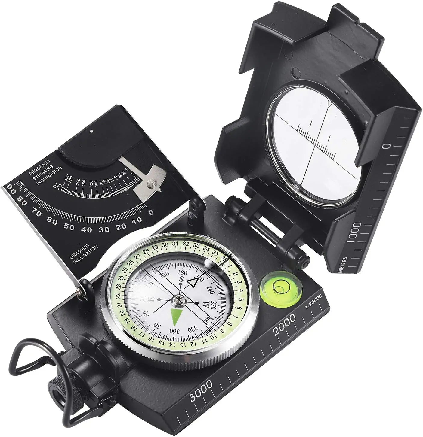 Eyeskey Multifunctional Military Metal Sighting Navigation Compass with Inclinometer